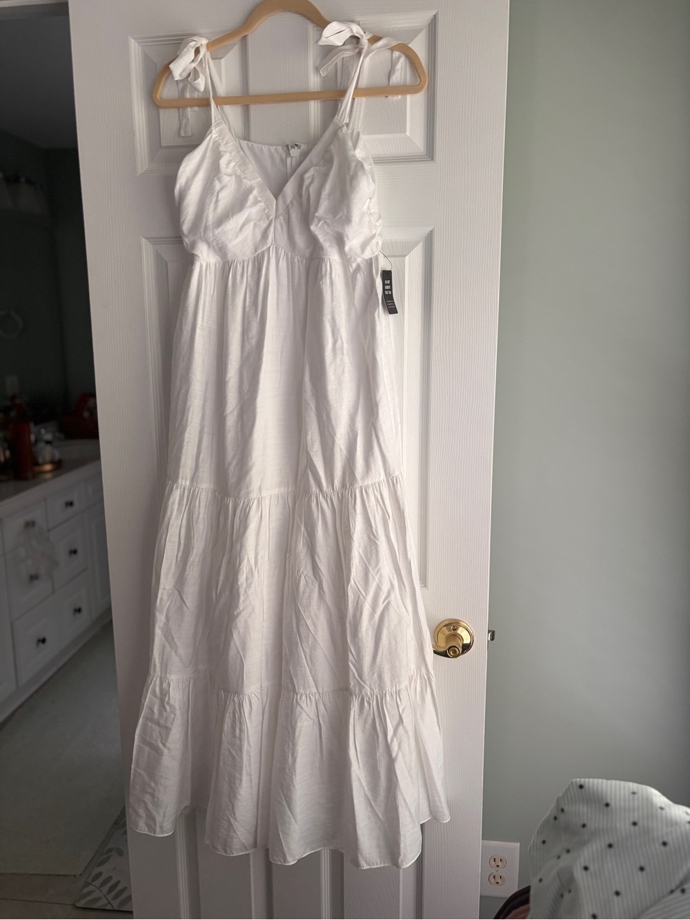 EUC VTG 90s Express MEDIUM Ruched V-Neck Tie-Shoulder Tiered Maxi Summer Dress